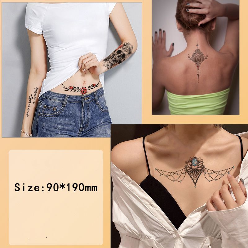Tatouage Éphémère Élégant - Poitrine & Clavicule Femme