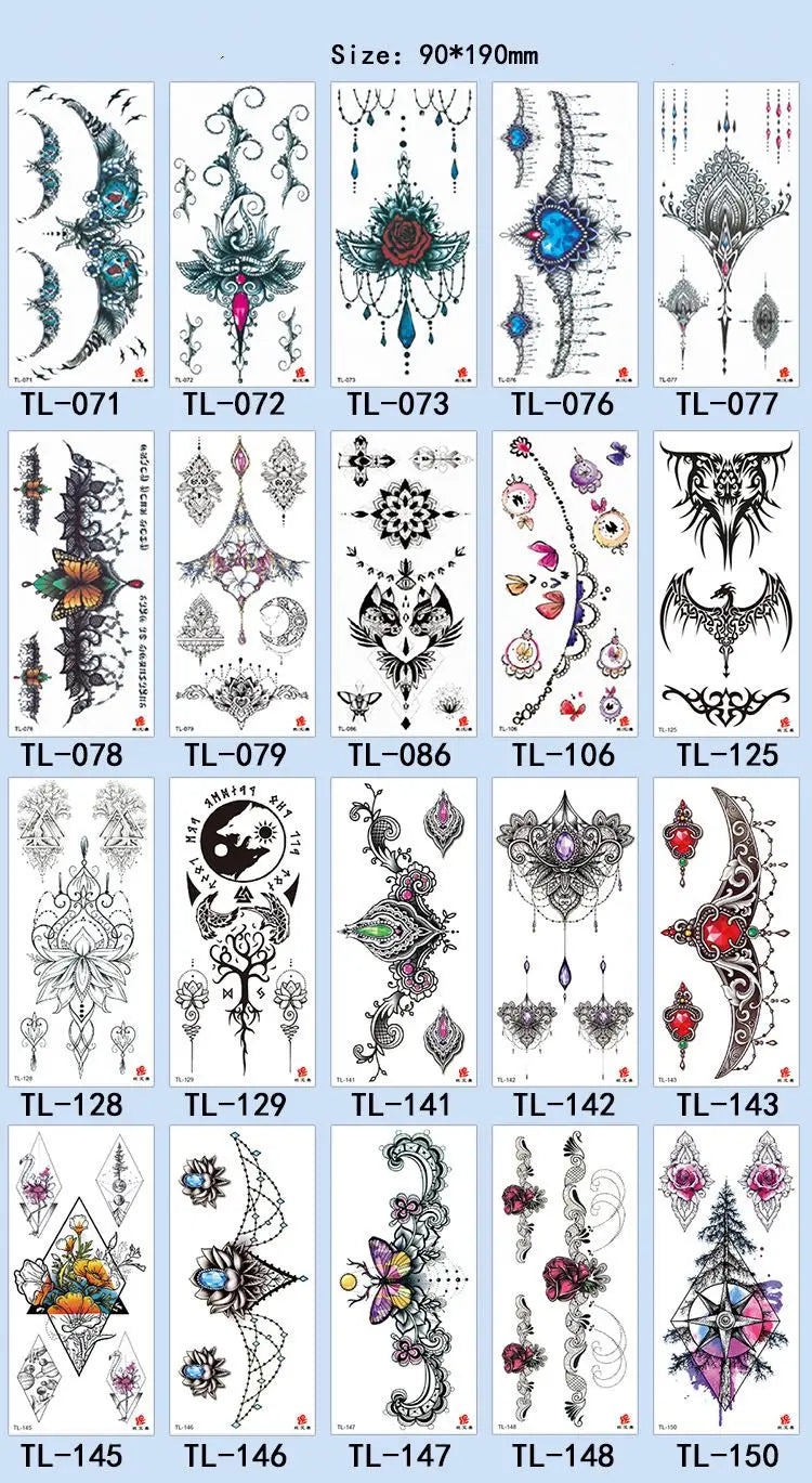 Tatouage Éphémère Élégant - Poitrine & Clavicule Femme