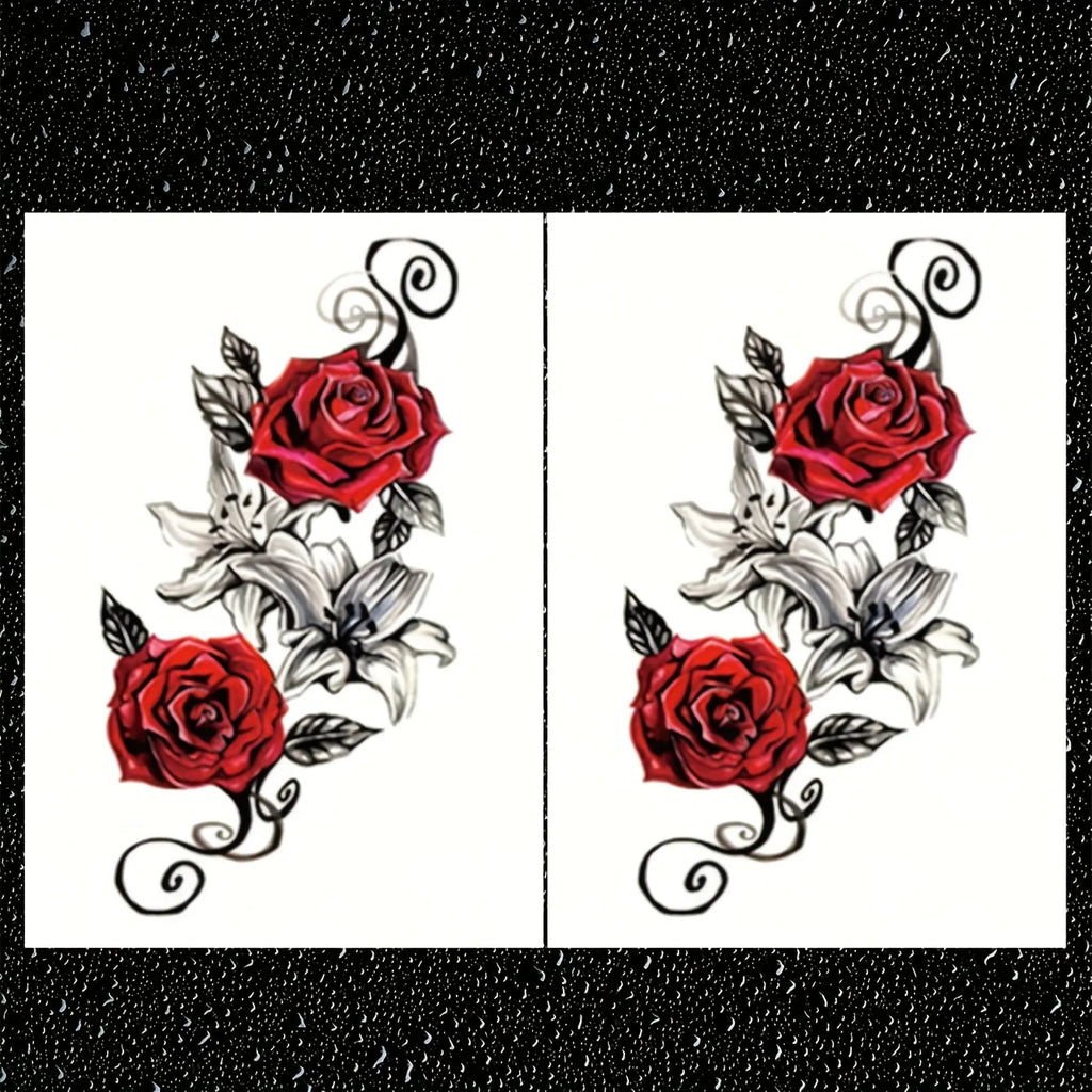 Tatouage Éphémère Fleur de Rose - Femme