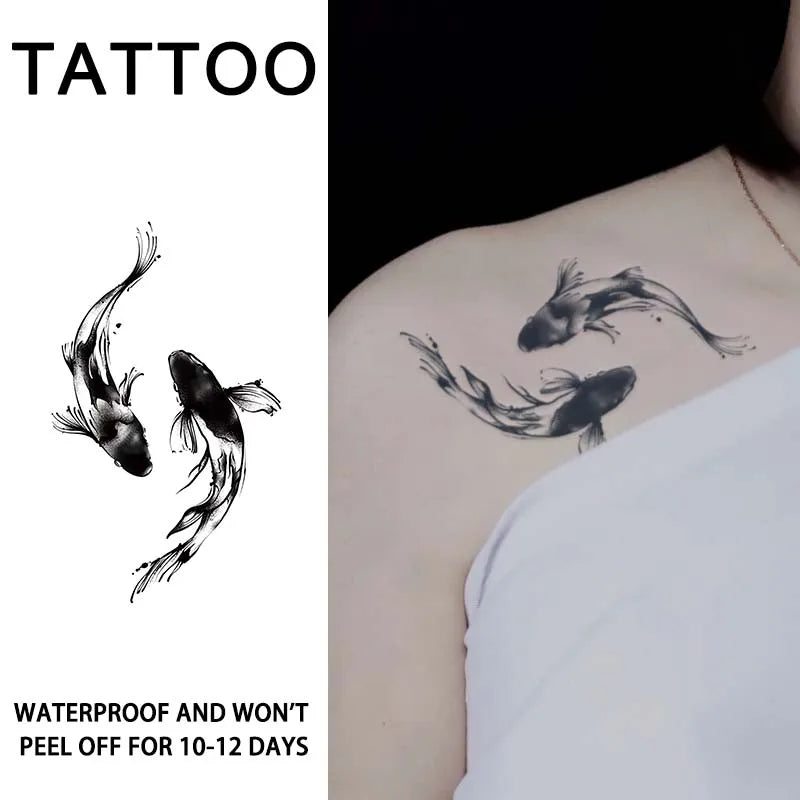 Tatouage Éphémère Carpe Koï – Waterproof 1 à 2 Semaines