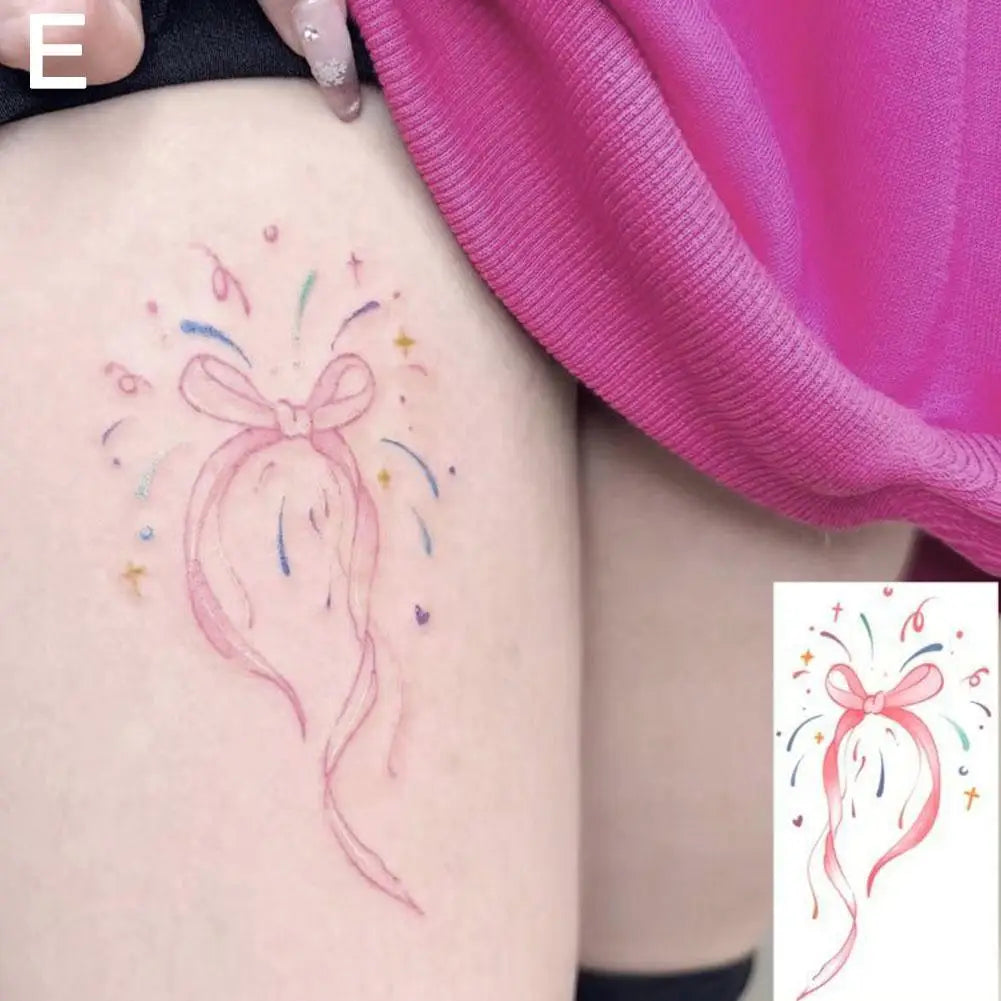 Tatouage Éphémère Nœud Rose - Tendance TikTok