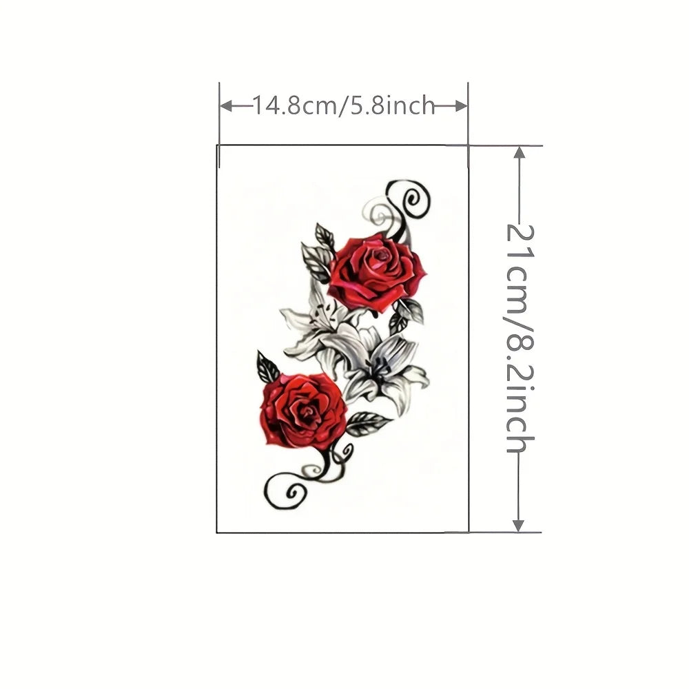 Tatouage Éphémère Fleur de Rose - Femme