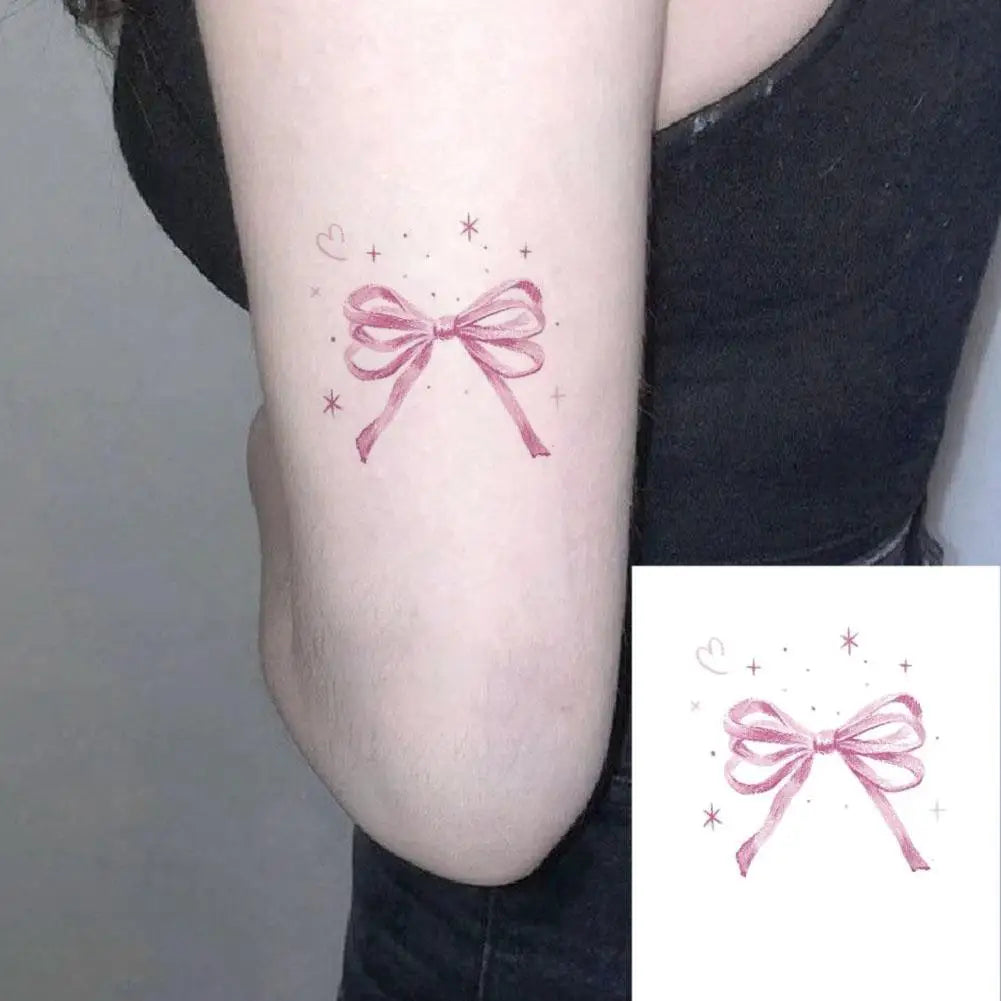 Tatouage Éphémère Nœud Rose - Tendance TikTok