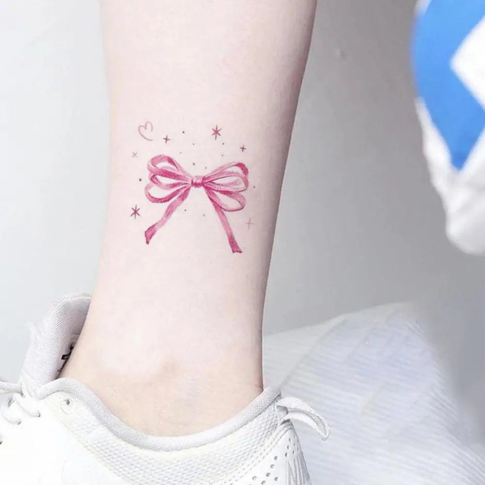 Tatouage Éphémère Nœud Rose - Tendance TikTok