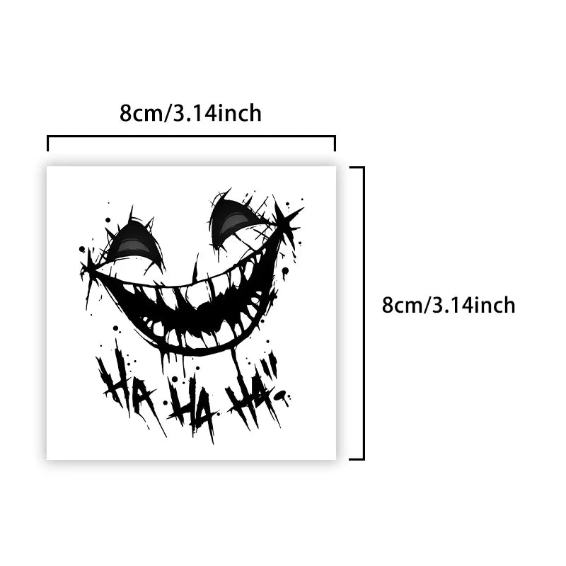 Tatouage Éphémère Horror – Visage Rieur Style Joker