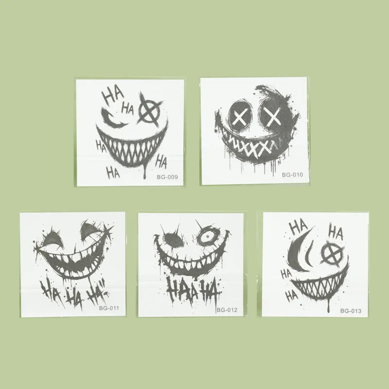 Tatouage Éphémère Horror – Visage Rieur Style Joker