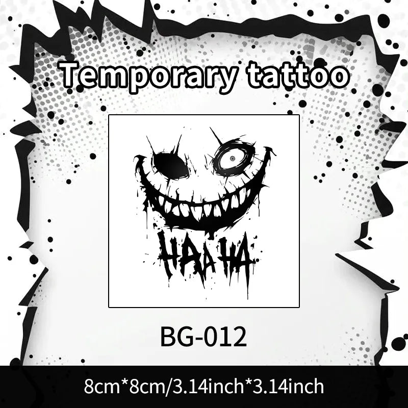Tatouage Éphémère Horror – Visage Rieur Style Joker