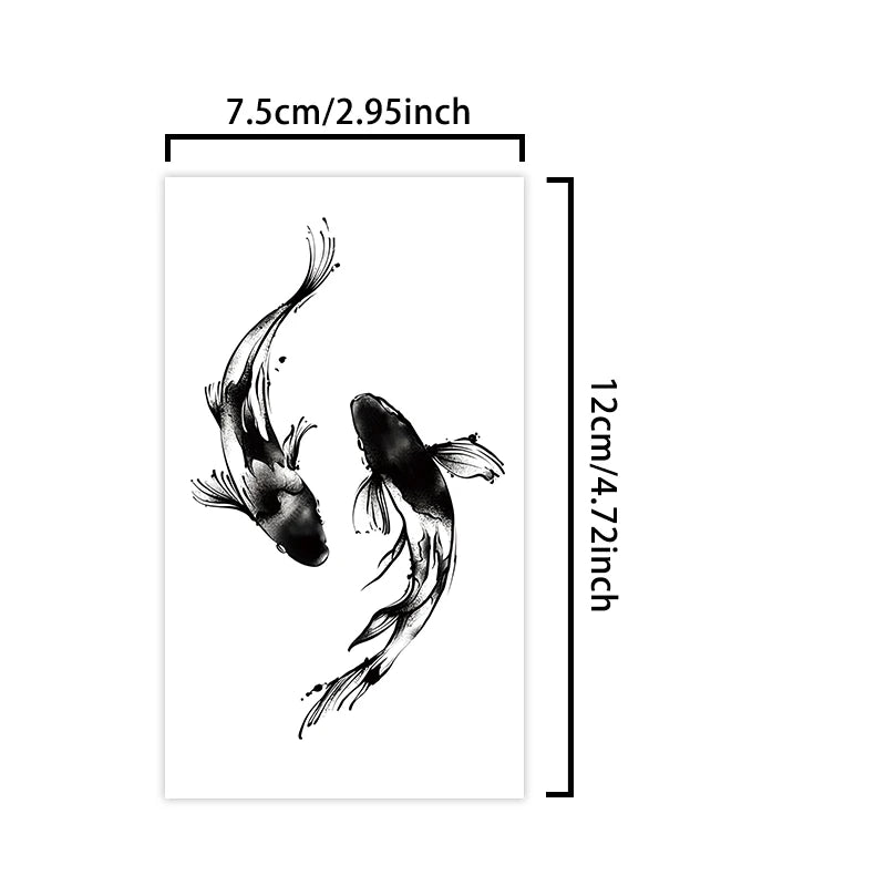 Tatouage Éphémère Carpe Koï – Waterproof 1 à 2 Semaines