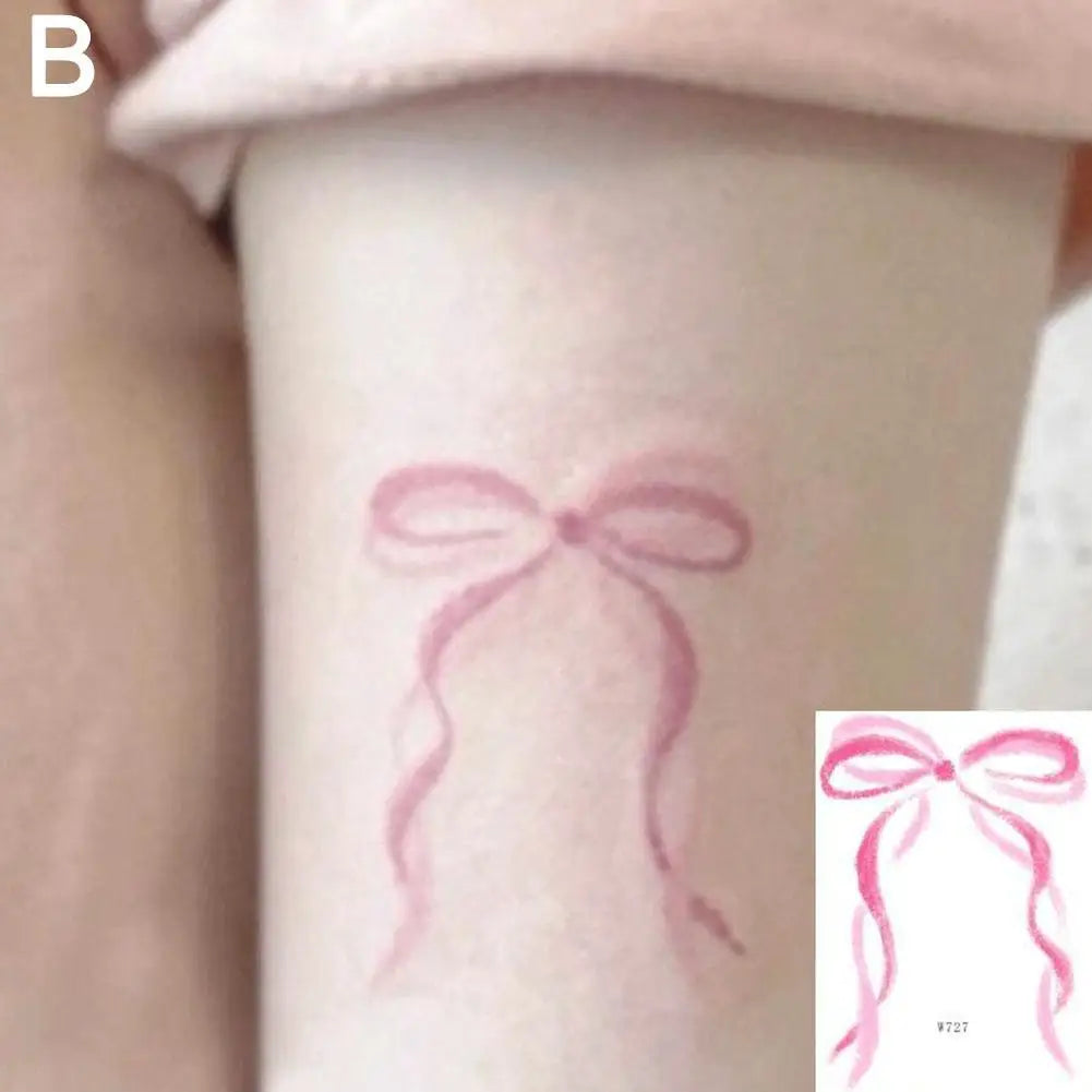 Tatouage Éphémère Nœud Rose - Tendance TikTok