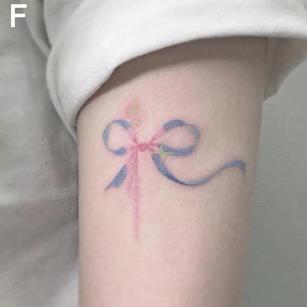 Tatouage Éphémère Nœud Rose - Tendance TikTok
