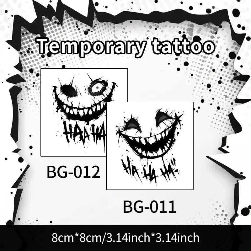 Tatouage Éphémère Horror – Visage Rieur Style Joker