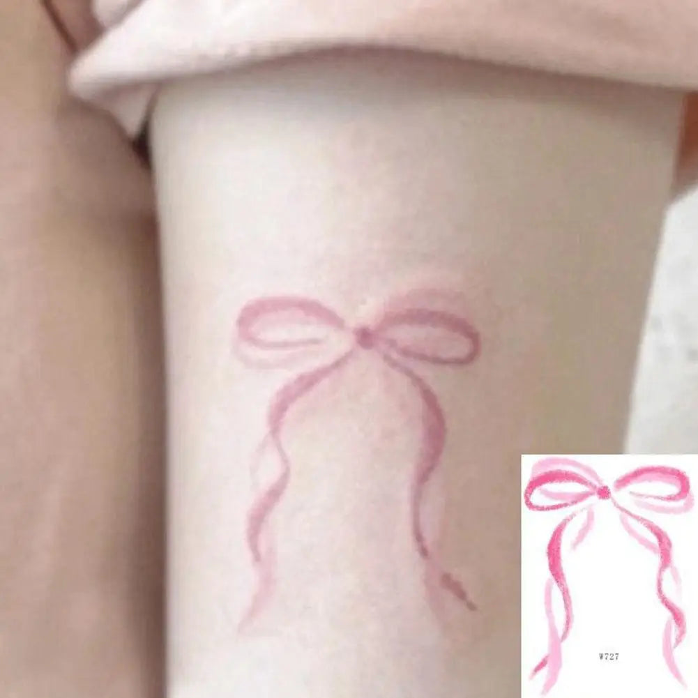 Tatouage Éphémère Nœud Rose - Tendance TikTok