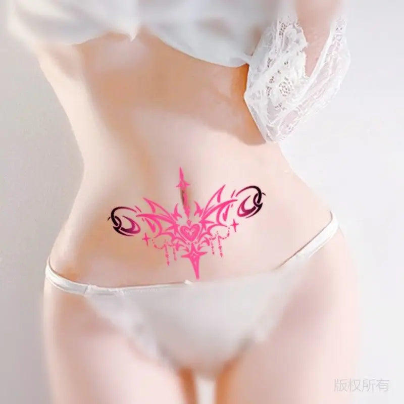 Tatouage Éphémère Rose - Style Tribal Femme