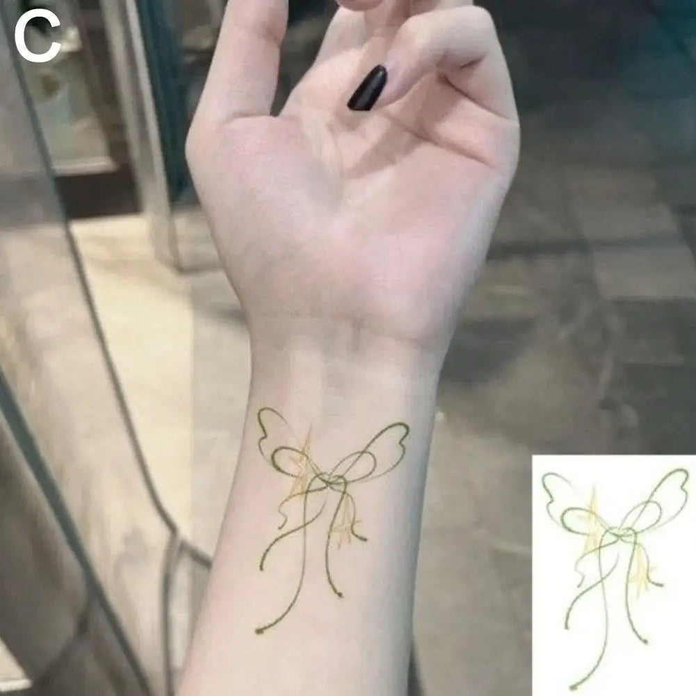 Tatouage Éphémère Nœud Rose - Tendance TikTok