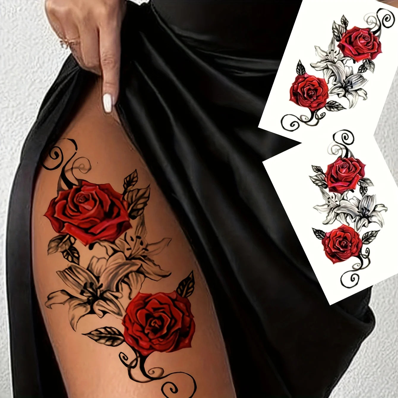 Tatouage Éphémère Fleur de Rose - Femme