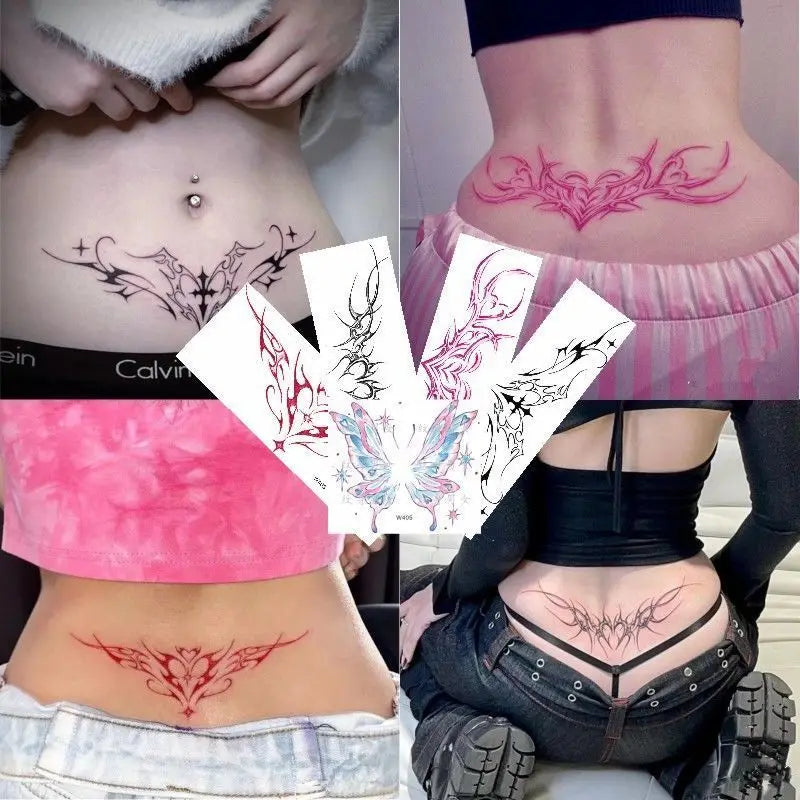 Tatouage Éphémère Rose - Style Tribal Femme
