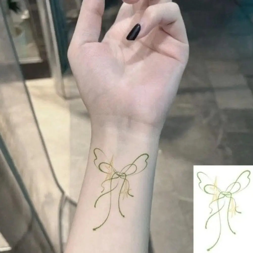 Tatouage Éphémère Nœud Rose - Tendance TikTok