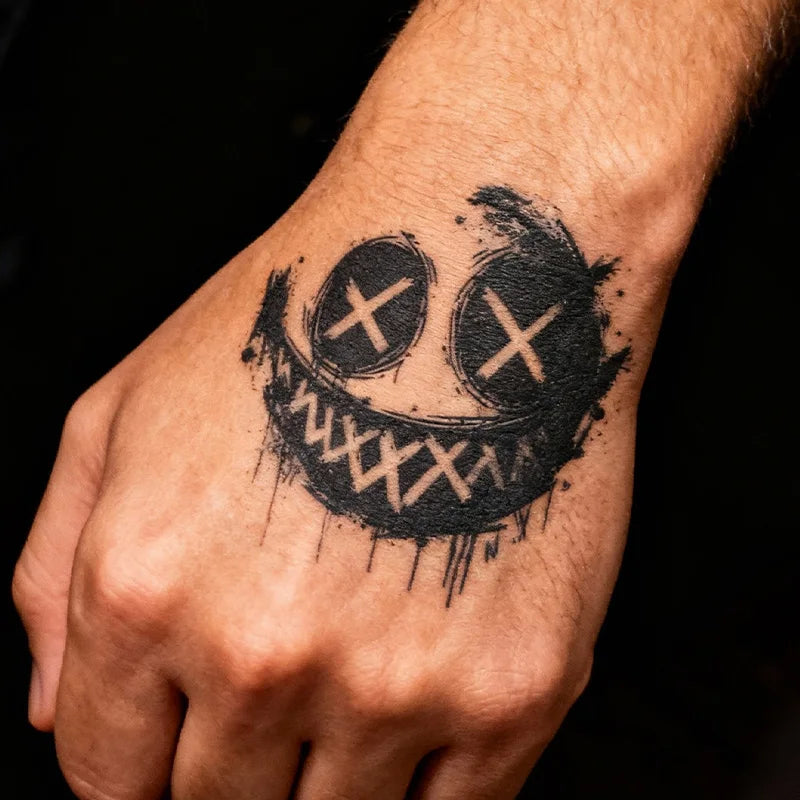 Tatouage Éphémère Horror – Visage Rieur Style Joker