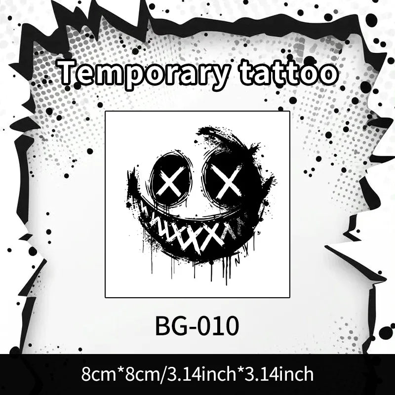 Tatouage Éphémère Horror – Visage Rieur Style Joker